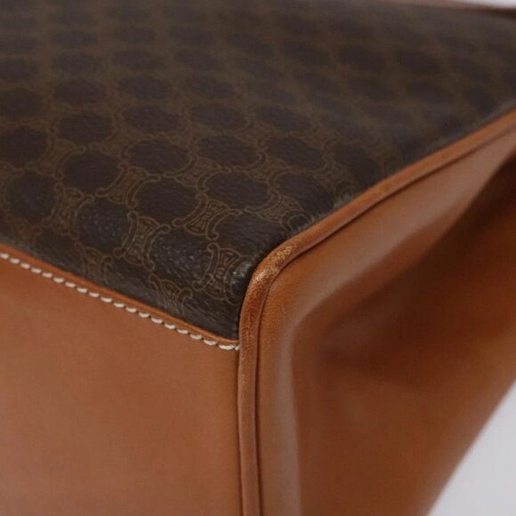 CELINE Macadam Canvas Hand Bag PVC Brown Gold Auth - Picture 11 of 16
